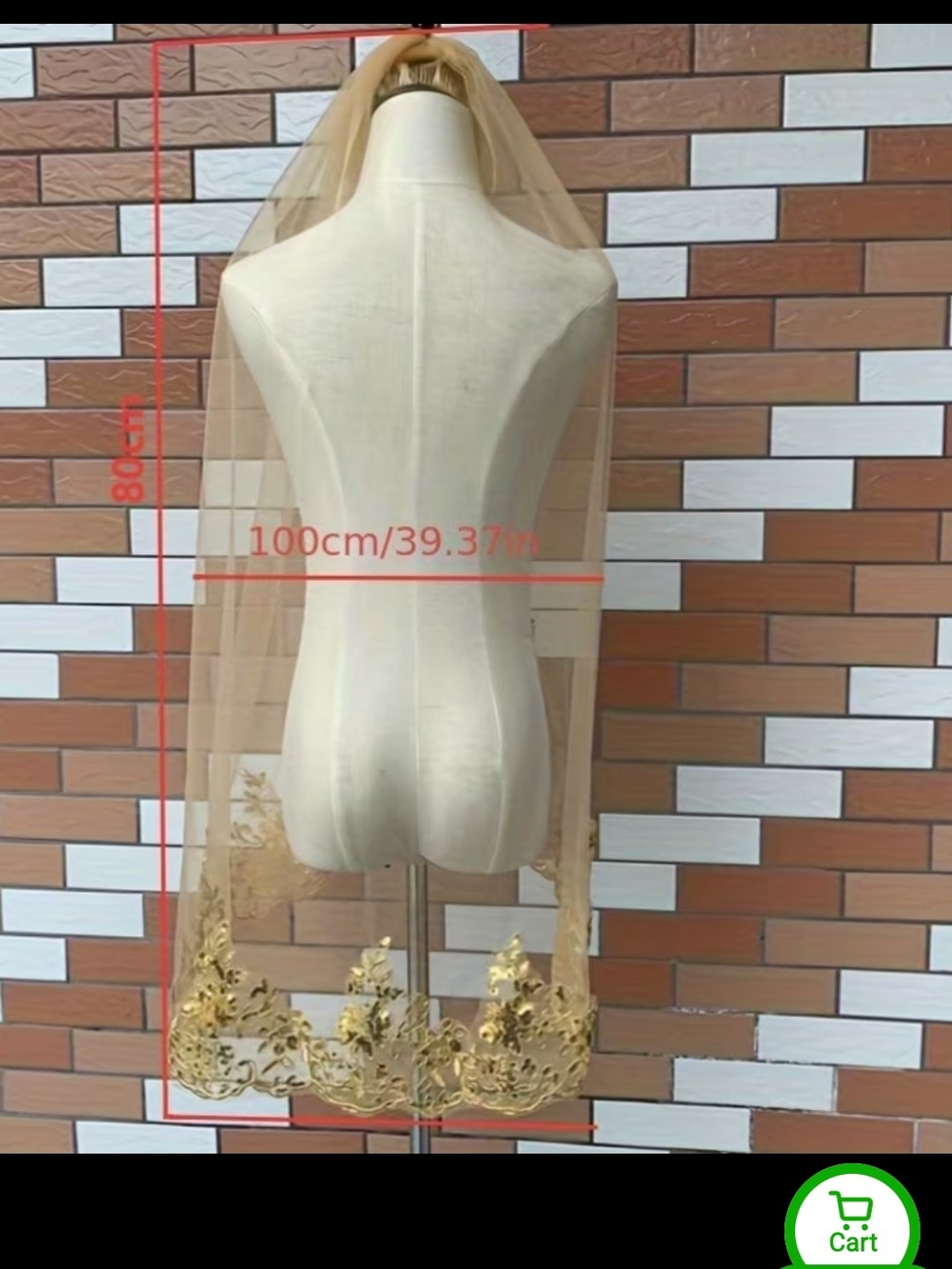 Gold Sequined Veil - Picture 7 of 11